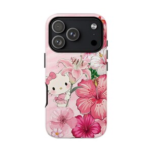 ハローキティ 花柄スマホケース | 丈夫なケース 画像 1