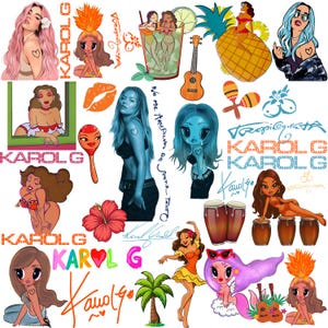 Karol G PNG Bundle, Karol G Shirt Designs, Karol G Viajando El Mundo Concert Png, Tropicoqueta New Album PNG Bundle, Karol G Tour Shirt Png