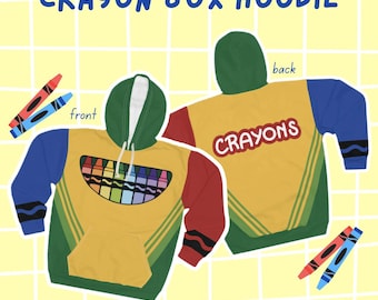 Buntstifte Box Colorblock Kidcore Hoodie