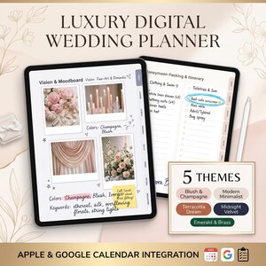 Luxury Digital Wedding Planner Goodnotes, Printable Bride Organizer, iPad Wedding Journal, Engagement Gift, Wedding Timeline Itinerary PDF