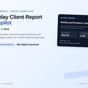 Make.com Client Report Kit — Meta Ads + GA4 Weekly Email for Freelancers