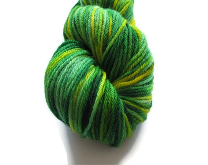 Hand Dyed Worsted Weight Yarn Green and Yellow Etsy