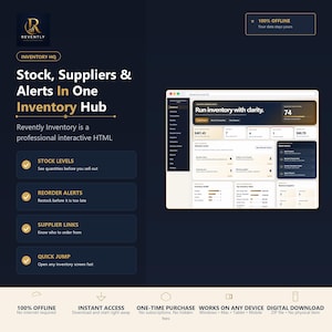 Logiciel de gestion des stocks Revently | Suivi des stocks pour petites entreprises | Application interactive hors ligne