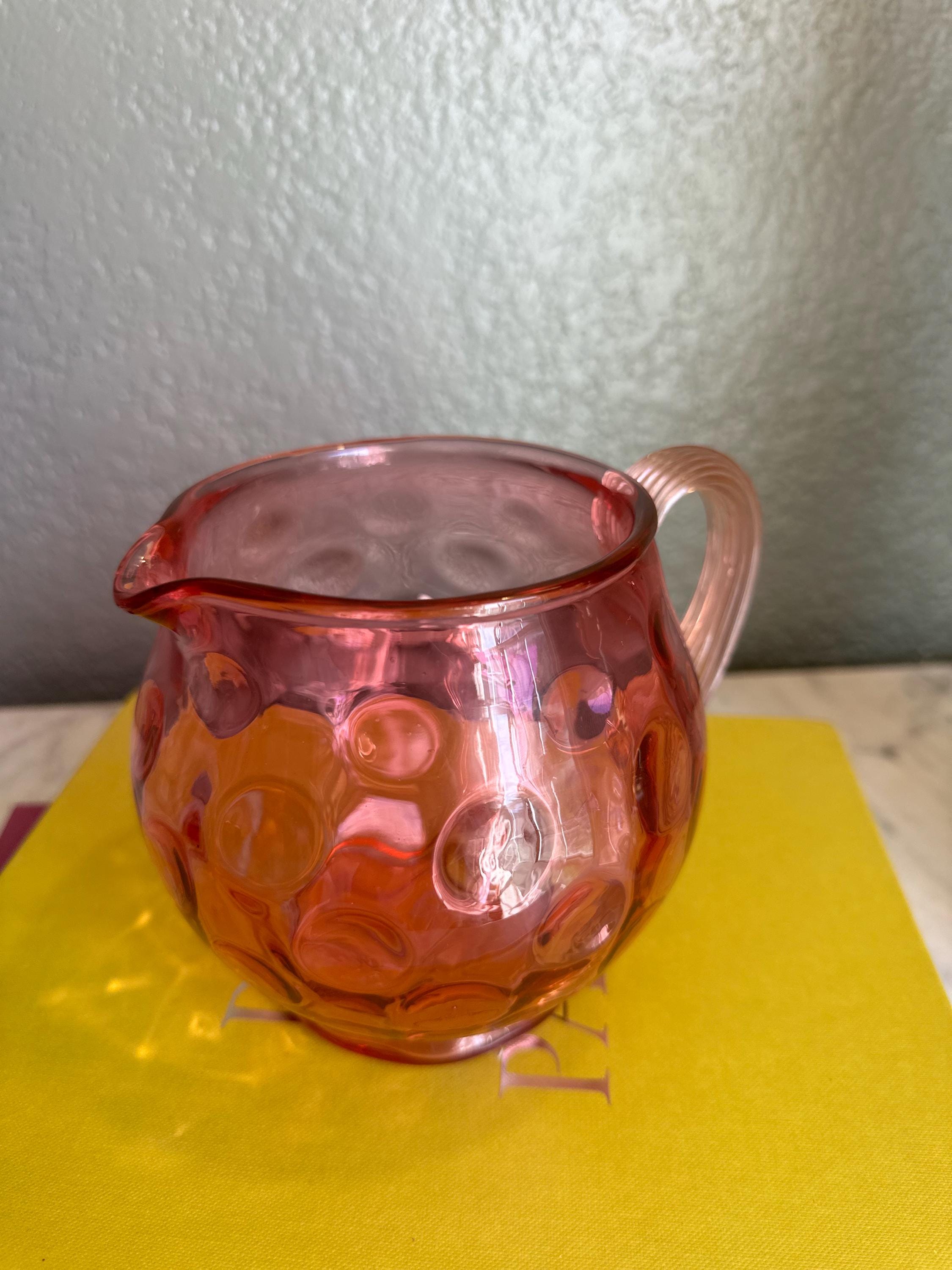 スペシャル！40s〜クランベリーオパールセントドットピッチャーFenton Fenton Cranberry Coin Dot Pitcher - Etsy