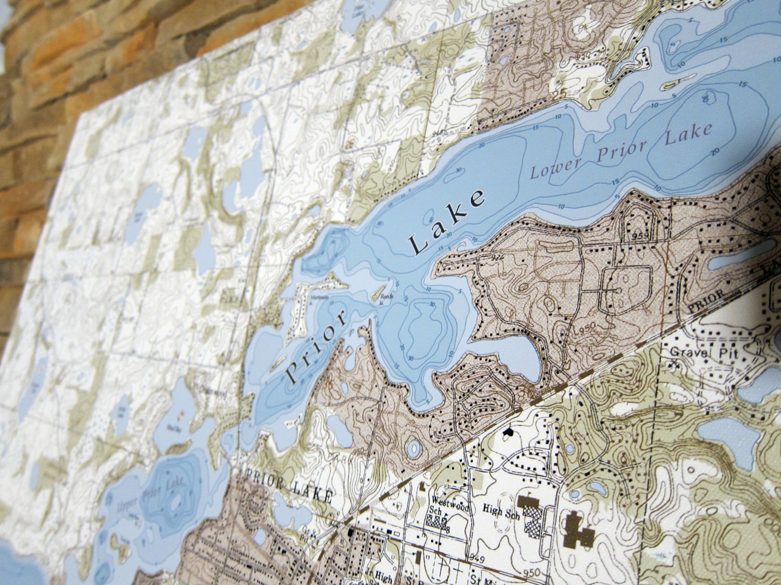 Prior Lake Canvas Lake Map premium Quality Etsy