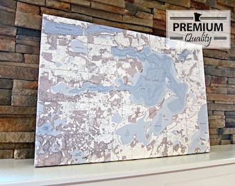 Star Lake - Canvas Lake Map (Premium Quality)