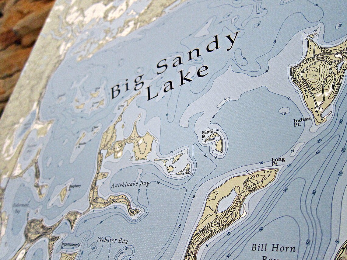 Big Sandy Lake Canvas Lake Map Etsy