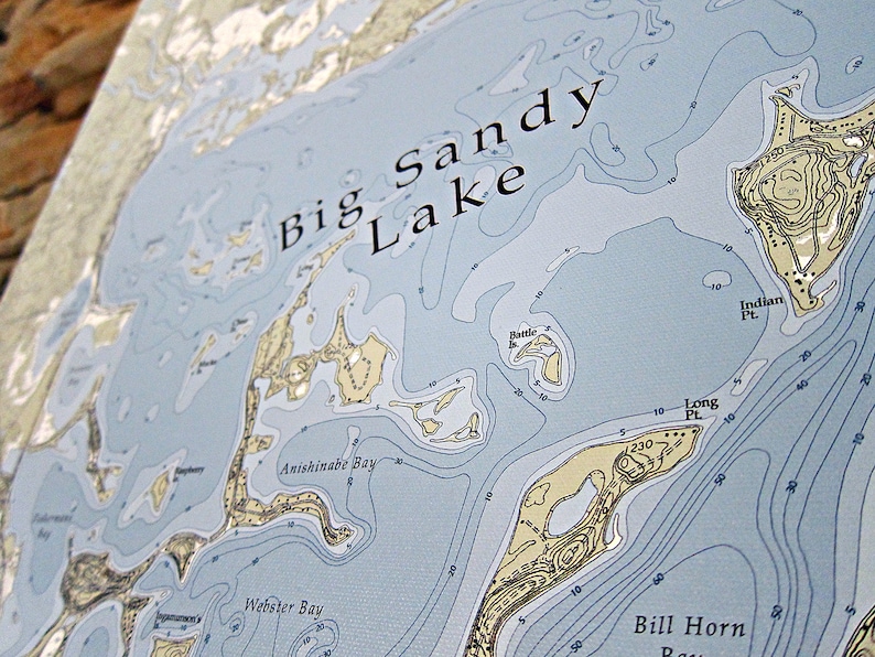 Big Sandy Lake Canvas Lake Map Etsy