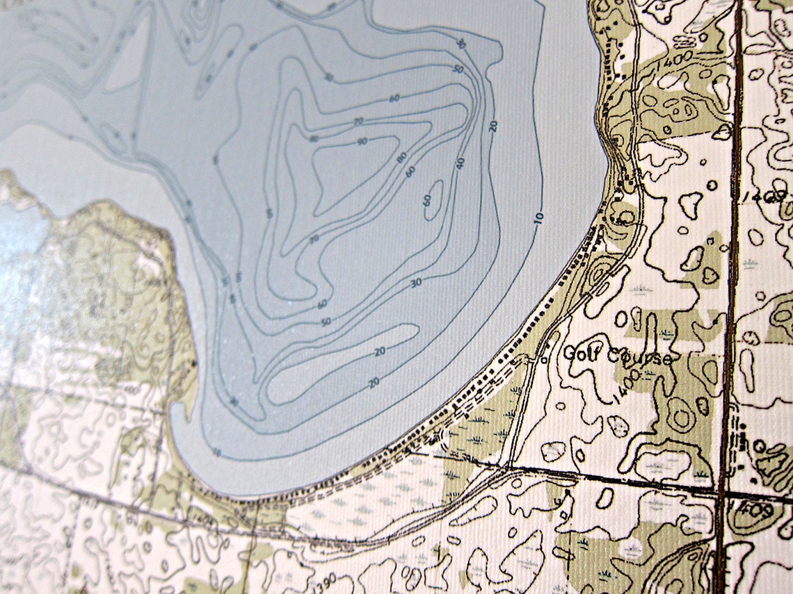 Lake Miltona Canvas Lake Map Etsy