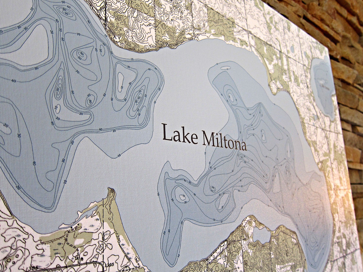 Lake Miltona Canvas Lake Map Etsy
