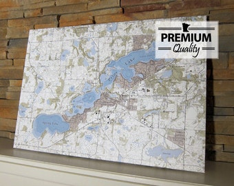 Prior Lake - Canvas Lake Map (Premium Quality)