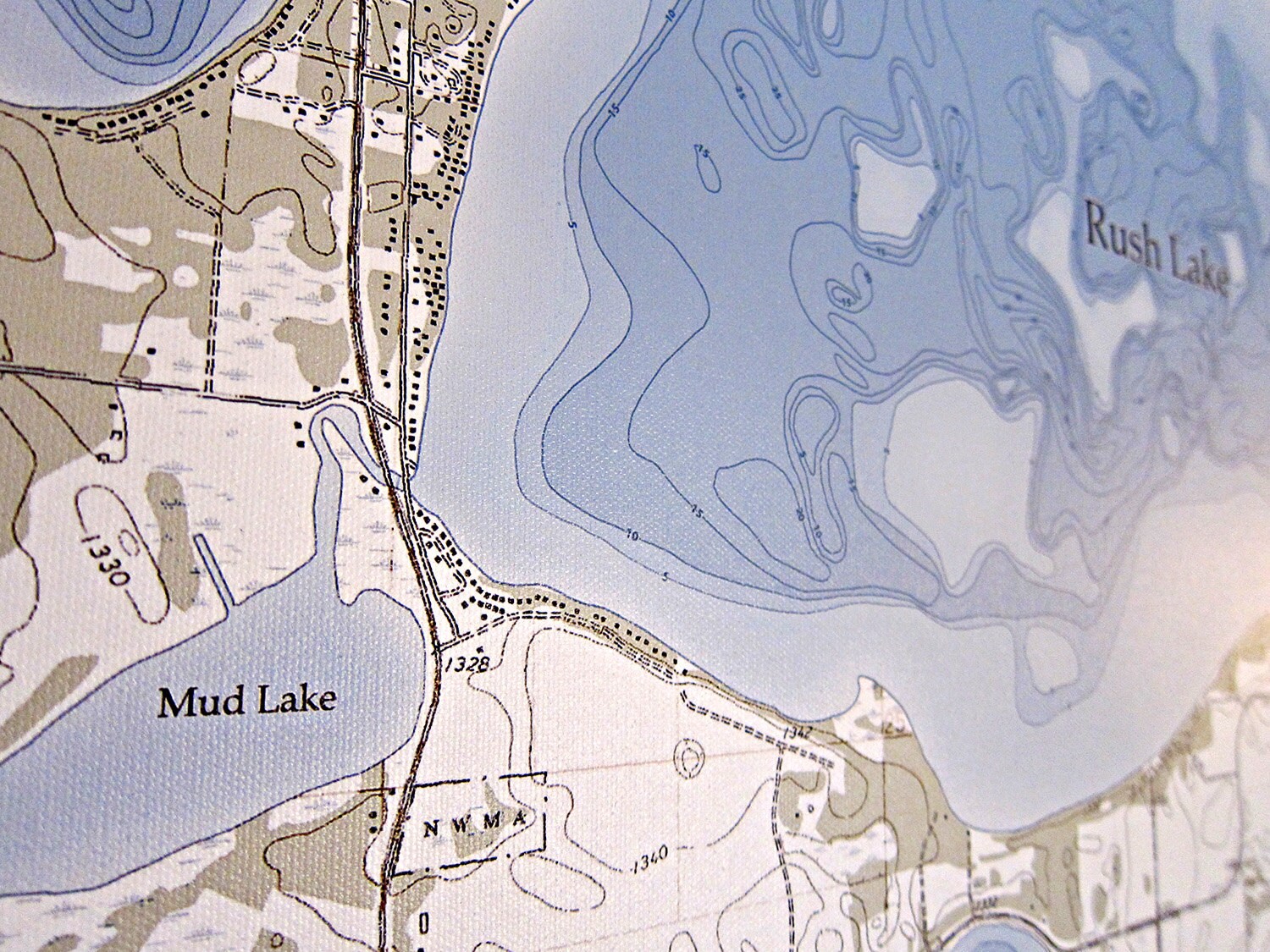 Rush Lake Canvas Lake Map premium Quality Etsy