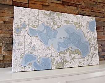 Lake Miltona - Canvas Lake Map