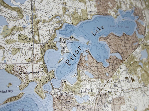 Prior Lake Lake Map Prior Lake Canvas Lake Map Standard Quality | Etsy Canada