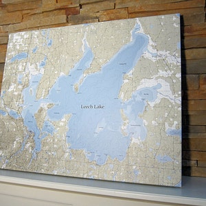 Leech Lake - Canvas Lake Map (Standard Quality)