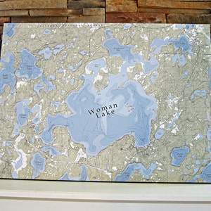 Woman Lake - Canvas Lake Map