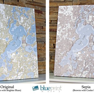 Big McDonald / West McDonald Lake Canvas Lake Map Premium Quality image 5