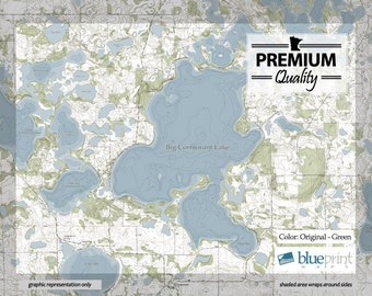 Big Cormorant Lake - Canvas Lake Map (Premium Quality)