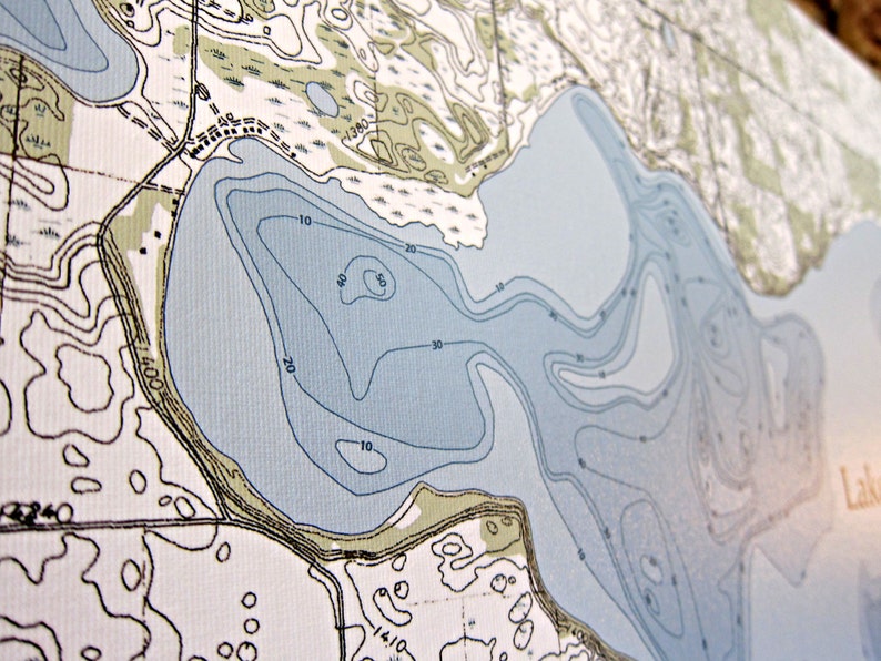 Lake Miltona Canvas Lake Map Etsy