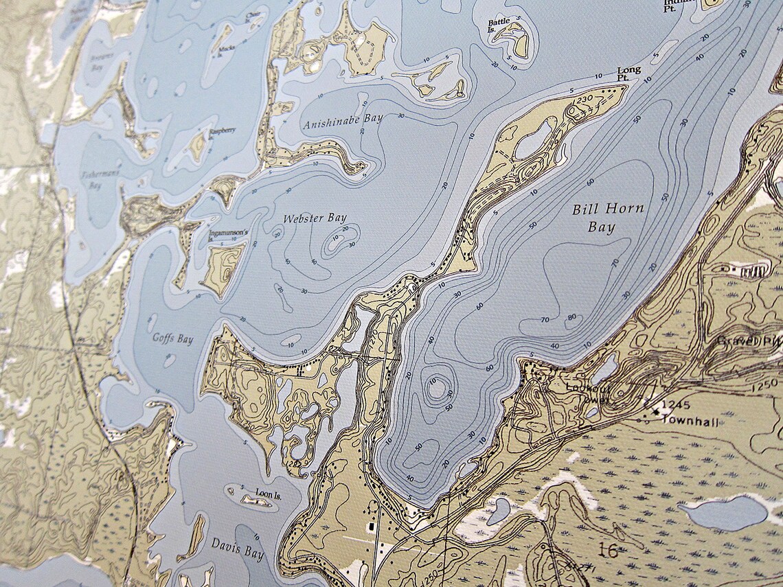 Big Sandy Lake Canvas Lake Map premium Quality Etsy
