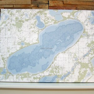 Otter Tail Lake Canvas Lake Map standard Quality - Etsy