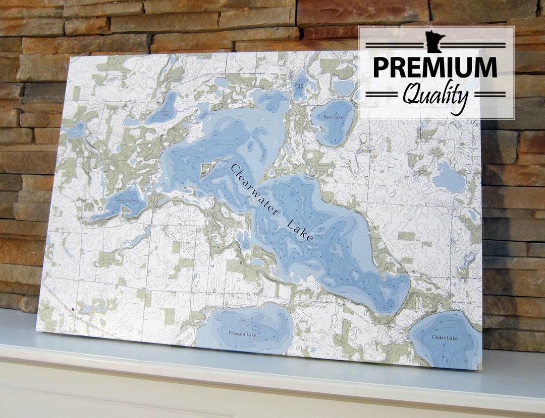 clearwater-lake-canvas-lake-map-premium-quality-etsy