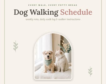 Dog Walking Schedule Printable, Weekly Walk and Potty Chart, Dog Walker Instructions Sheet, Puppy Potty Training Log, Instant Download PDF