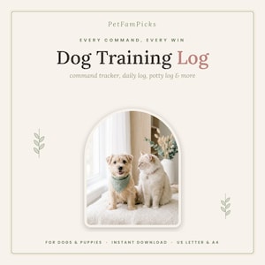 Dog Training Log Printable, Puppy Command Trick Tracker, Potty Training Chart, Socialisation Checklist, Dog Training Journal, Instant PDF