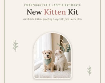 New Kitten Checklist Printable, New Cat Starter Kit, Kitten Shopping List and Care Guide, Kitten Proofing and Vaccine Schedule, Instant PDF