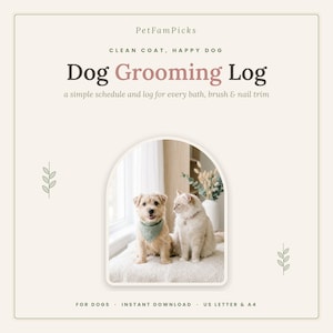 Dog Grooming Log Printable, Pet Grooming Schedule and Tracker, Dog Bath and Nail Trim Chart, Groomer Notes Sheet, Instant Download PDF