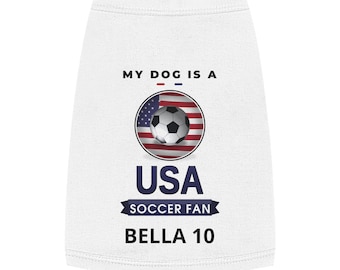 Camiseta personalizada de EE. UU. para perros, camiseta sin mangas de fútbol personalizada para perros con nombre y número, camiseta para mascotas aficionadas al fútbol de EE. UU., regalo para padres de perros 2026