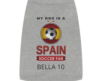 Camiseta personalizada de España para perros, camiseta de fútbol personalizada para perros con nombre y número, camiseta para mascotas aficionadas al fútbol español, regalo para padres de perros 2026