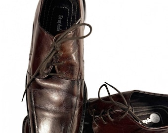 Stephan Bossi Brown Leather Square Toe Oxford Dress Shoes Men Size 11 M
