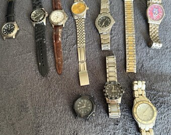 Vintage Men’s Unisex Watches Lot Of 10 As Is Repair Grateful Dead Boeing Timex