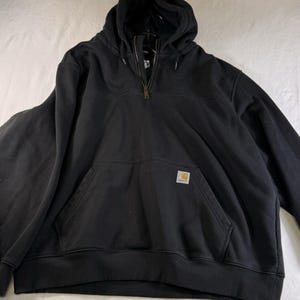 Carhartt Rain Defender Quarter Zip Hoodie Mens 2X Pullover Heavy Black