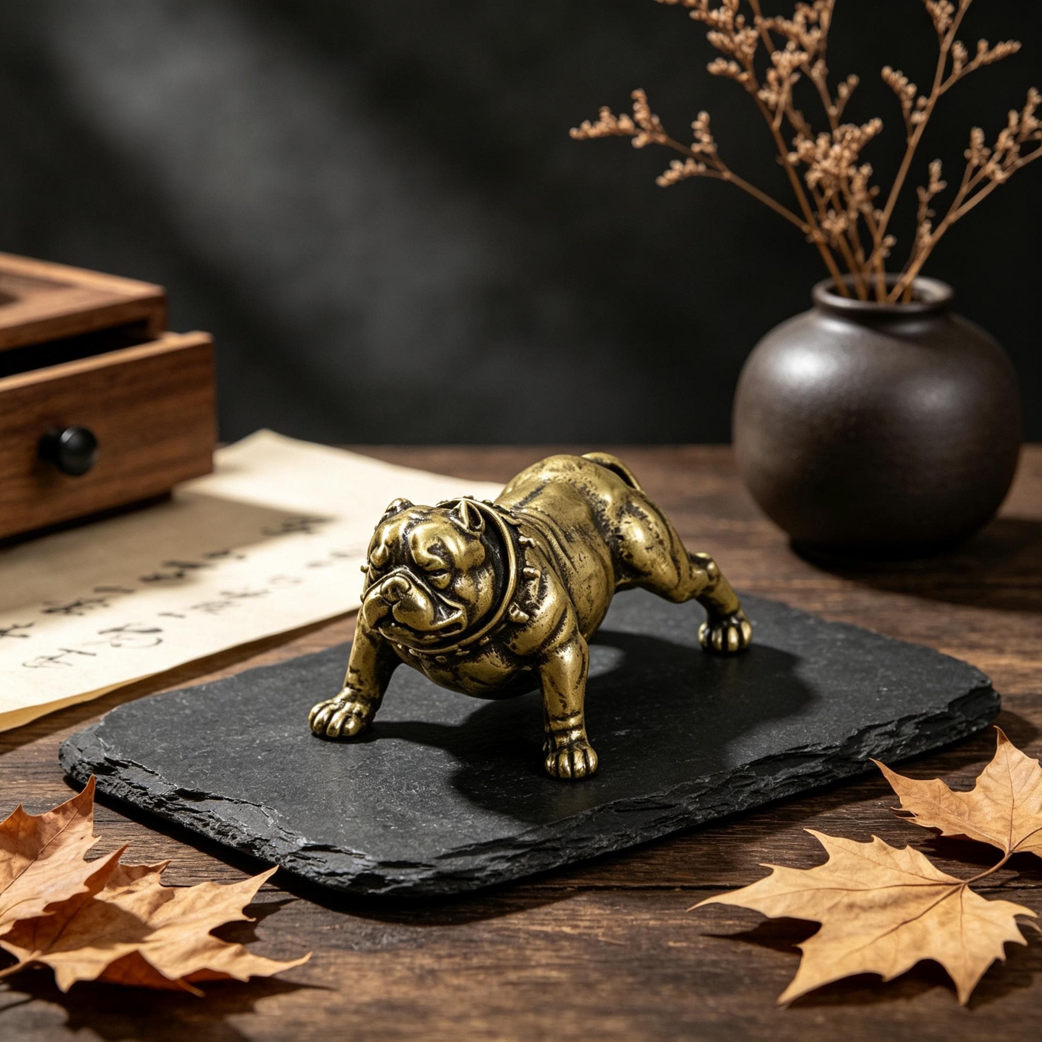 Vintage Brass Bulldog - Etsy