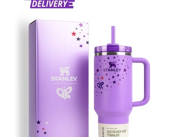 Stanley x Olivia Rodrigo Quencher H2.0 Flow State Tumbler 40 OZ | 1.18L Insulated Stainless Steel Travel Cup | Purple Factor Sealed