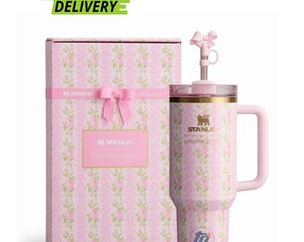 Tazza termica Stanley x LoveShackFancy da 40 oz / Tazza da viaggio con motivo floreale rosa Heirloom