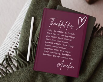 Thankful For journal Hardcover Journal | Personalized name, Gift for Coworker, Boss Leaving Job Retirement Farewell for Work Bestie Gifts