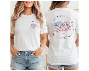 250 jaar vrijheid T-shirt | Ontwerp met patriottische vlag uit 1776