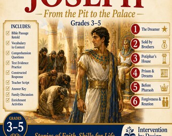 Joseph Bibelleseeinheit | Klasse 3-5 Homeschool Kerne (PDF)