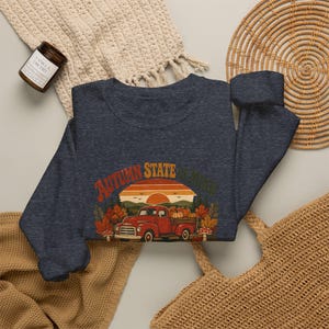 Autumn State of Mind Crewneck Sweatshirt | Comfort/Canvas Colors | Vintage Fall Aesthetic | Fall T-Shirt