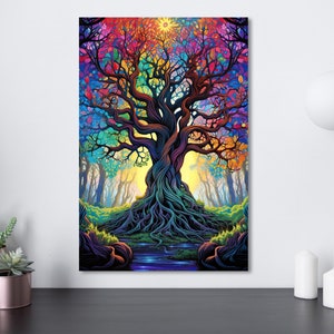 Psychedelic Tree Art Showcase | AI Digital Download | 24x36in 300dpi | Captivating Trees in Stunning Psychedelic Aesthetic