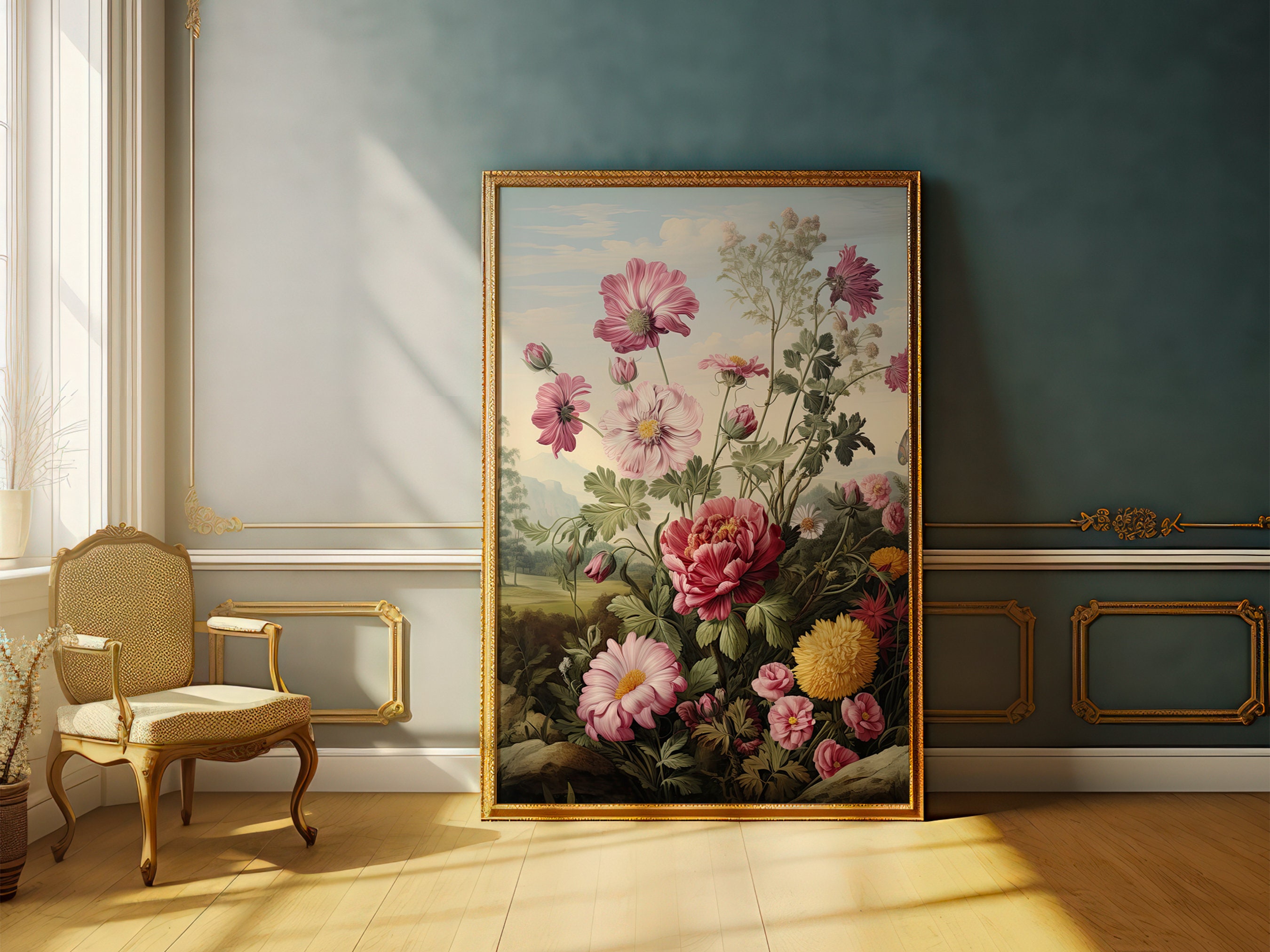 Vintage Botanical Wall Art Printable Floral Digital Print Classic