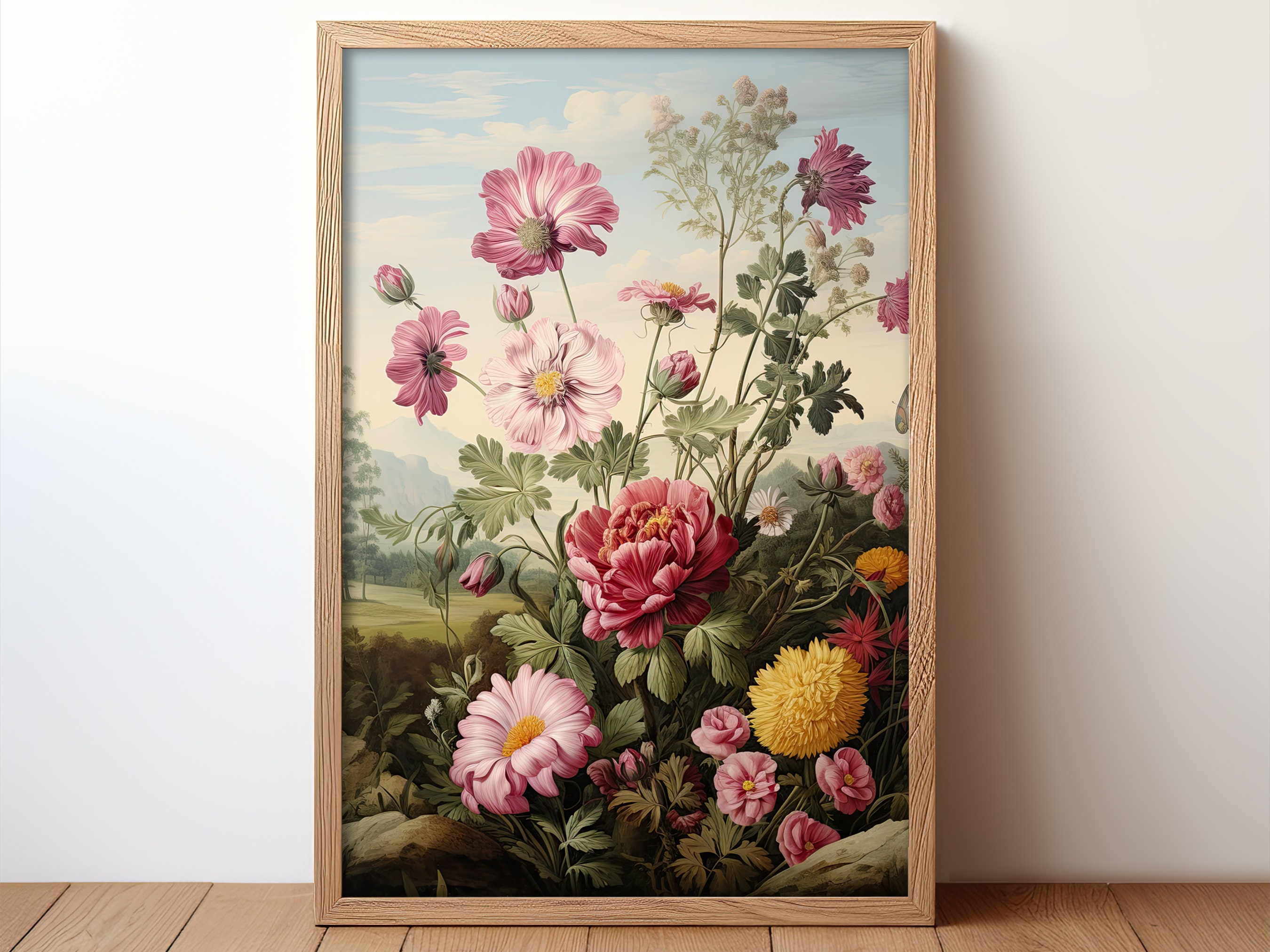 Vintage Botanical Wall Art Printable Floral Digital Print Classic