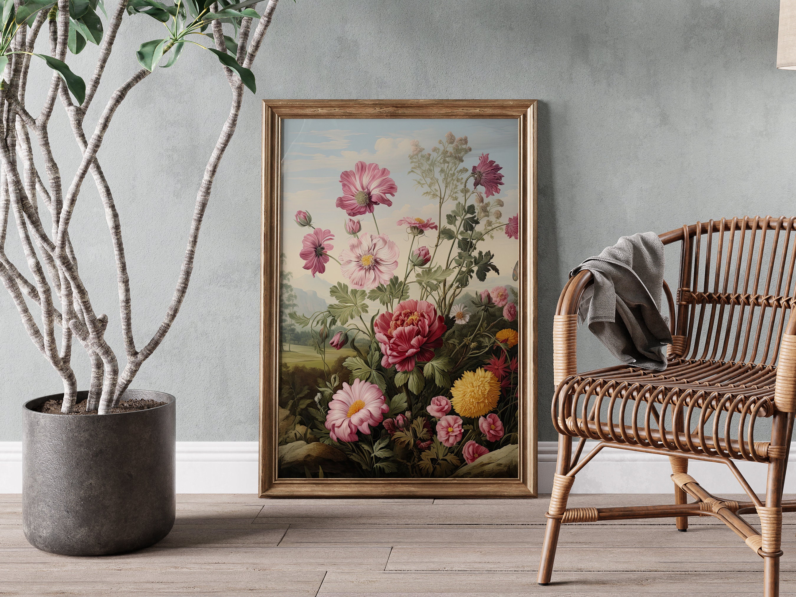 Vintage Botanical Wall Art Printable, Floral Digital Print, Classic ...
