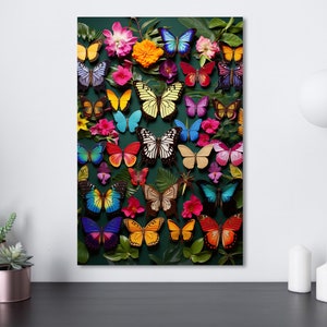 Psychedelic Butterfly Art: Digital AI | 24x36in 300dpi Art Print Download | Vibrant Colors | JPG Format