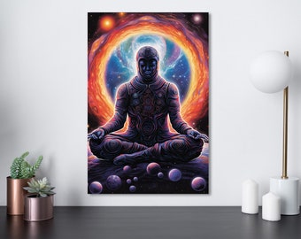 Psychedelic Space Art Poster | Downloadable Galaxy Nebula and Star System | Digital AI | 300dpi | 24x36in | JPG Format