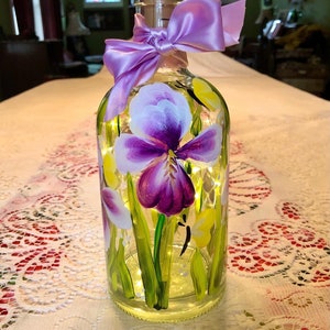 Purple Iris Bottle Light