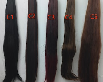 24-Inch Elastic Rope Ponytail Extension | 10-Bundle Straight Hair in Multi Colours